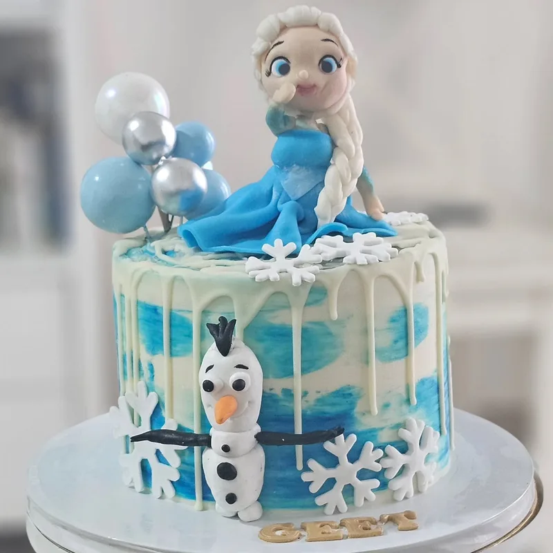 Frozen Elsa & Olaf Theme Cake