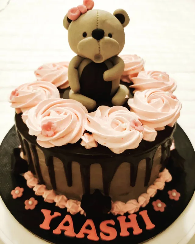Teddy Bear Chocolate Drip Cake