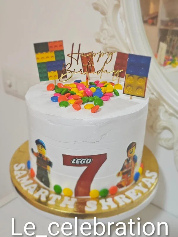 LEGO Themed Birthday Cake