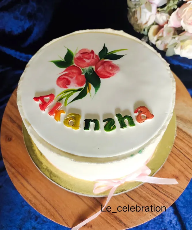 Handpainted Floral Vanilla Cake