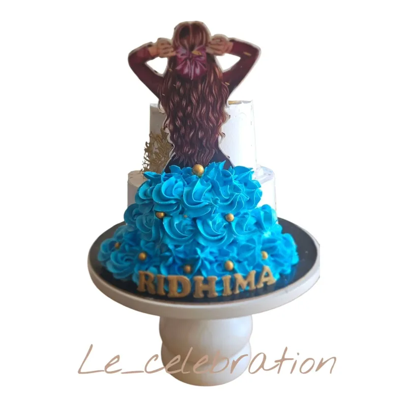 Elegant Blue Gown Cake