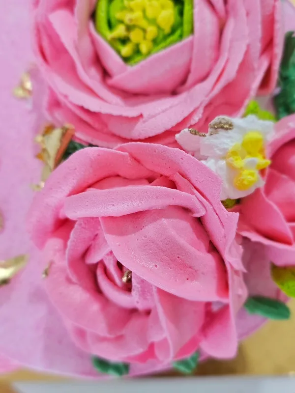 Pink Rose Whipped Cream Cake