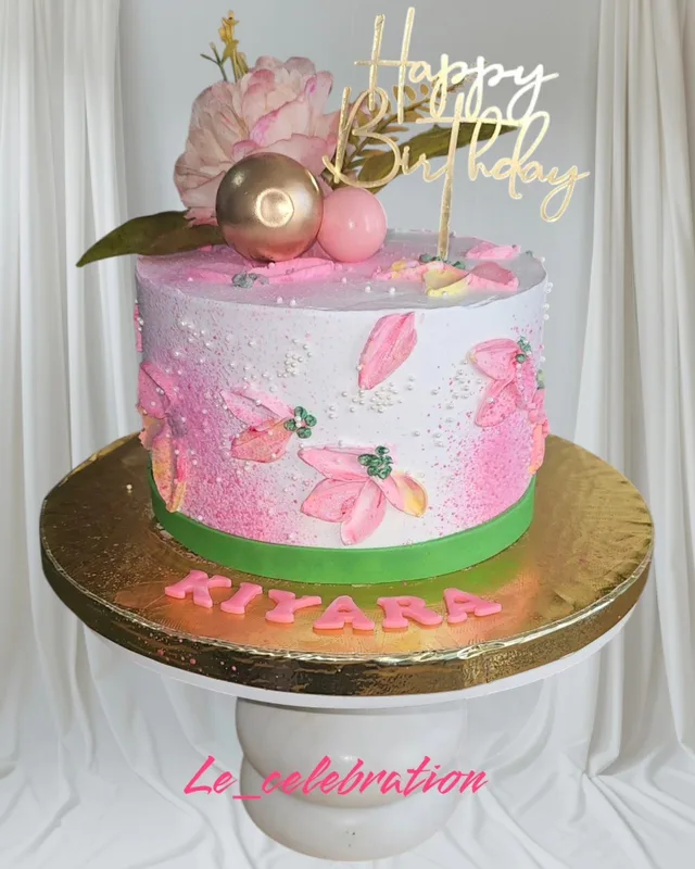 Palette Knife Floral Birthday Cake