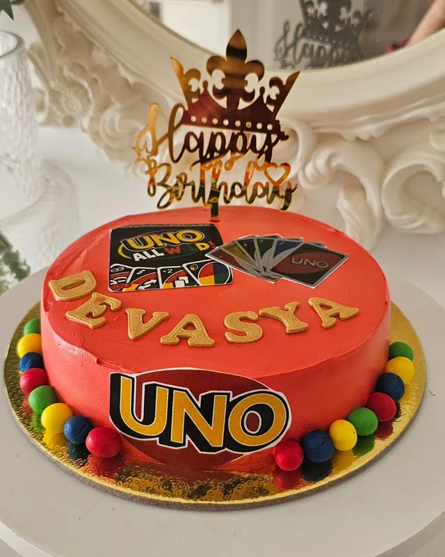 UNO Themed Birthday Cake
