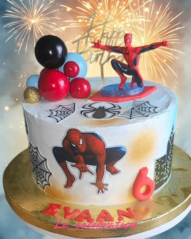 Spider-Man Theme Birthday Cake