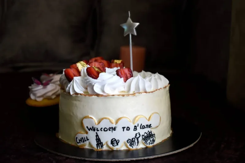 Fresh Strawberry Welcome to Bangalore Cake