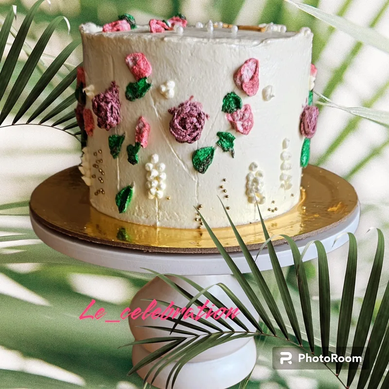 Floral Canvas Buttercream Cake