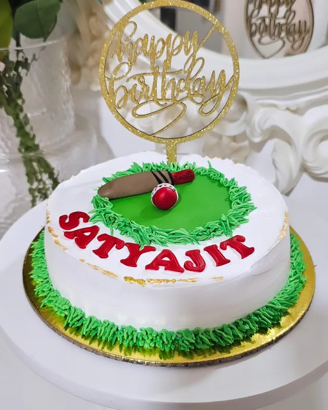 Cricket Theme Birthday Cake