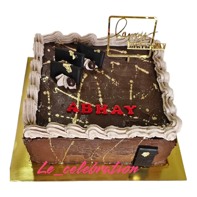 Square Chocolate Truffle Cake
