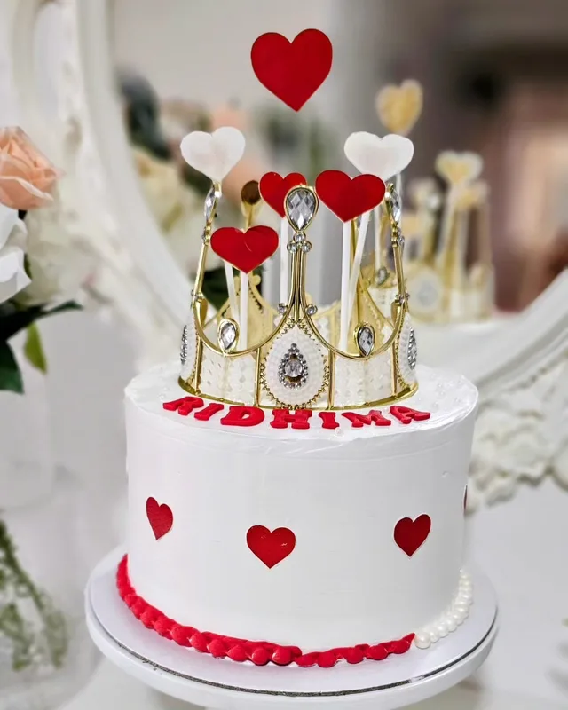 Royal Heart Tiara Birthday Cake