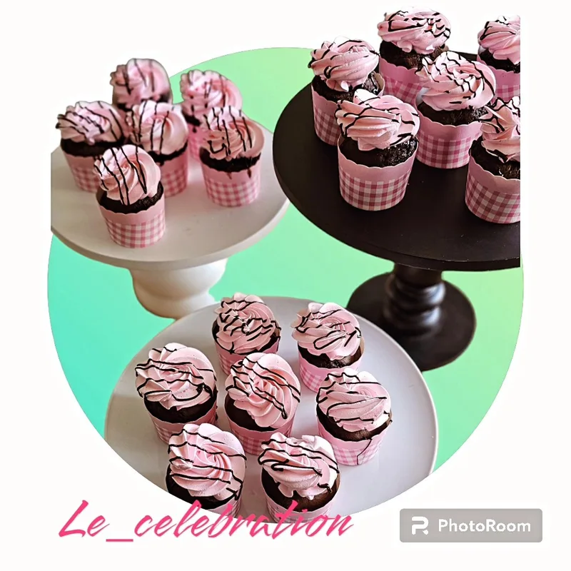 Chocolate Cupcakes with Pink Swirl Frosting