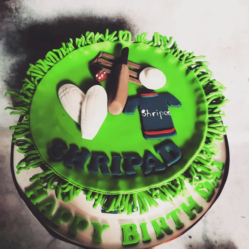 Cricket Pitch Theme Birthday Cake