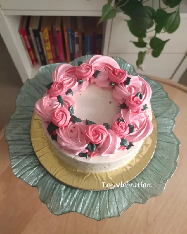 Eggless Gulpan Rose Cake