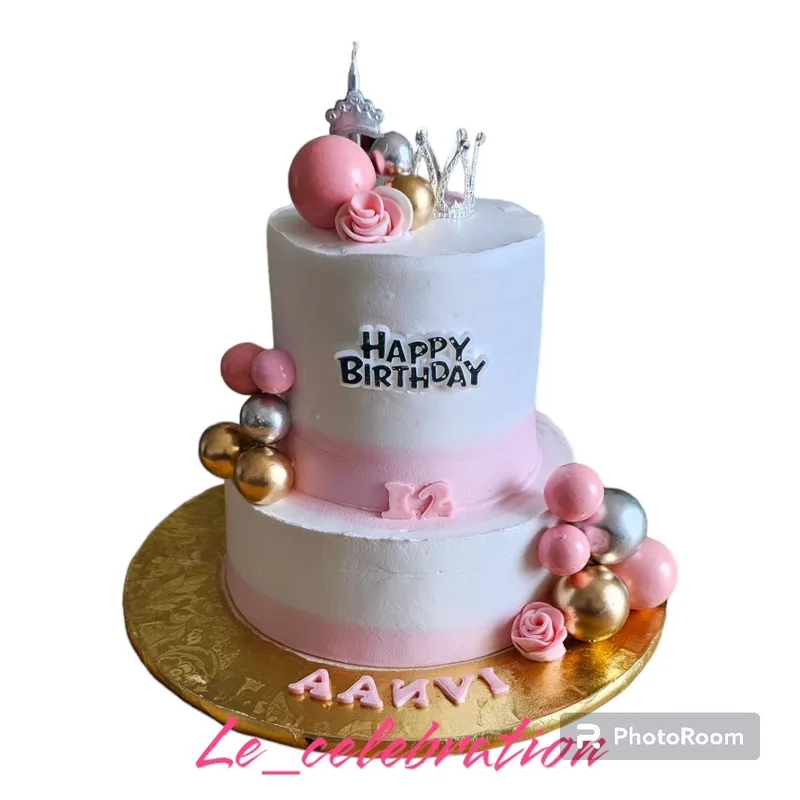 Pastel Pink Princess Birthday Cake